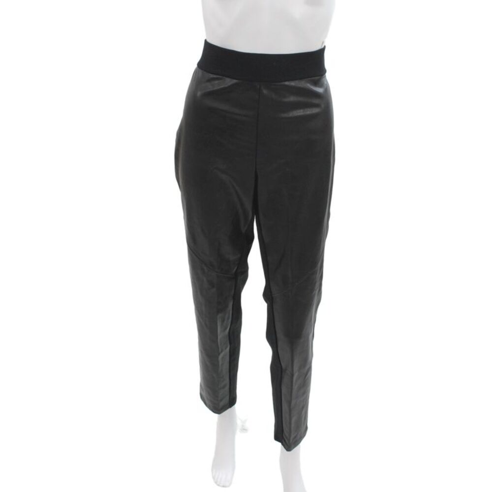 Michael Michael Kors Women Ankle Pants Black Polyurethane Solid Plus Size 1X